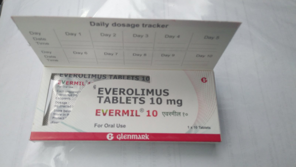 Еверміл / Evermil (еверолімус) табл. 10 мг №10, Glenmark, Індія - фото