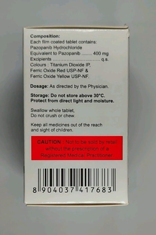 Вотріент / Votrient (пазопаніб) табл. 400 мг №30, Індія - фото