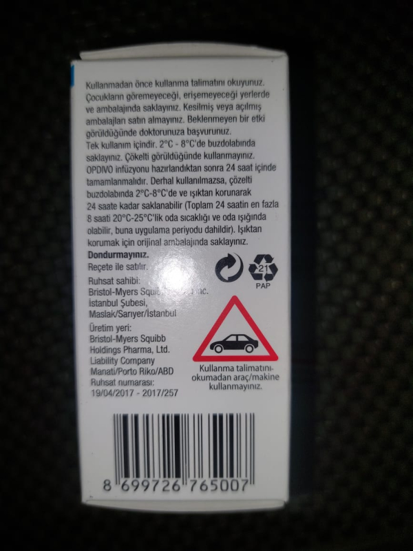 Опдиво / Opdivo (нівулумаб) конц. д/інф. 100 мг у фл., BMS, США - фото