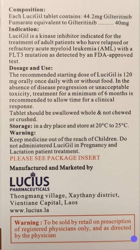 Ксоспата / Хоспата / Xospata (гілтеритиніб) табл. 40 мг №90, генерик - фото