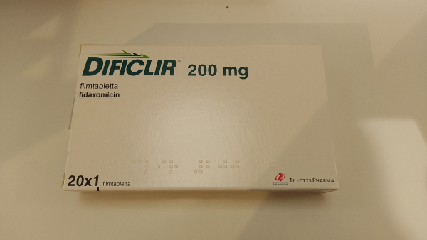 Діфіклір / Dificlir (фідаксоміцин) табл. 200 мг №20, Tillotts Pharma, Німеччина - фото