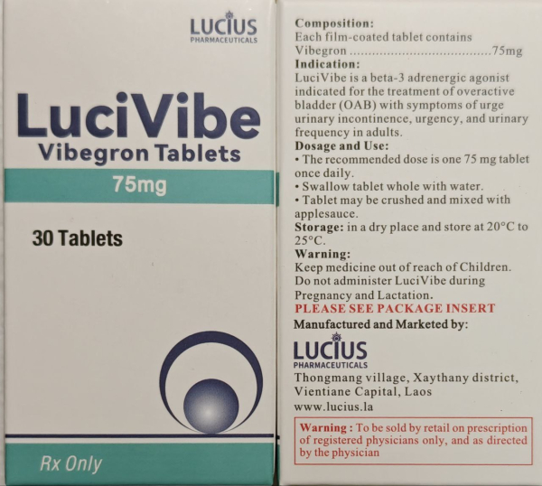 Гемтесса / Gemtesa (вібегрон) табл. 75 мг №30, генерик, Бангладеш - фото