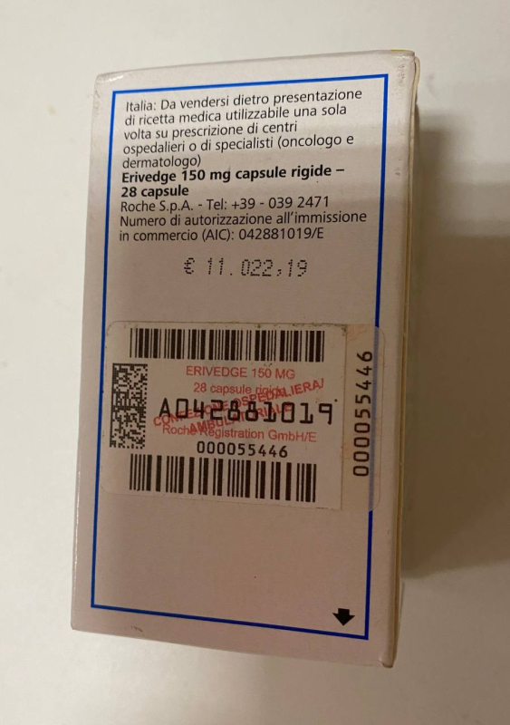 Еріведж / Erivedge (вісмодегіб) капс. 150 мг №28, Roche - фото