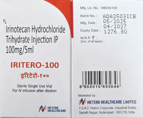 Іринотекан / Irinotecan конц. д/інф. 100 мг у фл., Індія - фото