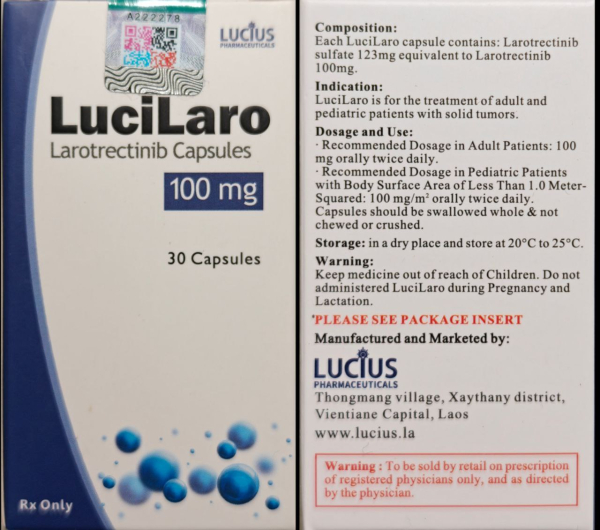 Витракви, Ларотректиниб, Vitrakvi, Larotrectinib 100 mg 30 tab. Generic  - фото