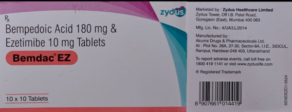 Некслетол (Nexletol) / Бемпедоевая кислота 180/10mg 100 tab. Generic - фото