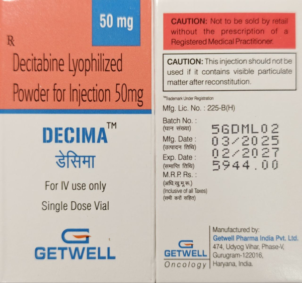 Дакоген / Dacogen (децитабін) ліофілізат д/пригот. р-ну д/інф. 50 мг у фл. Індія - фото