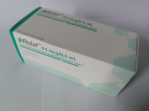 Ребиф, Rebif ( интерферон бета - 1а, interferon beta -1a) 44 mcg 12 шприцев, Merck, Italy  - фото