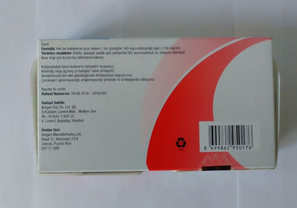 Repatha (evolocumab) 140 мг; syringes №2 - photo