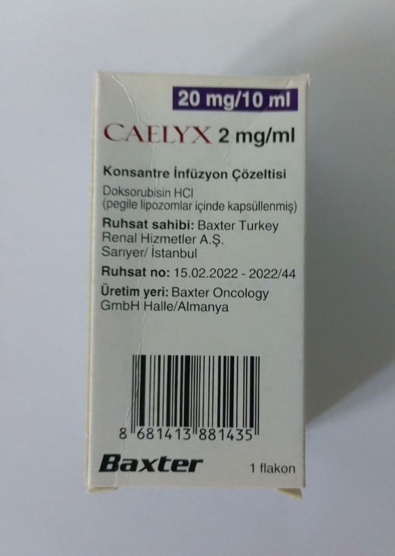 Келікс / Caelyx (доксорубіцин ліпосомальний ) конц. д/інф. 20 мг,Baxter, Германия - фото